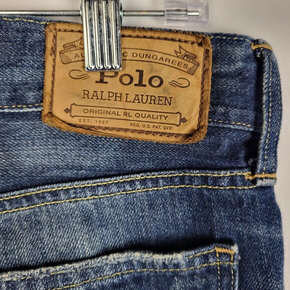 Polo Ralph Lauren Astor Slim Boyfriend Jeans Women's 29 Dark Wash Distressed - Picture 9 of 12